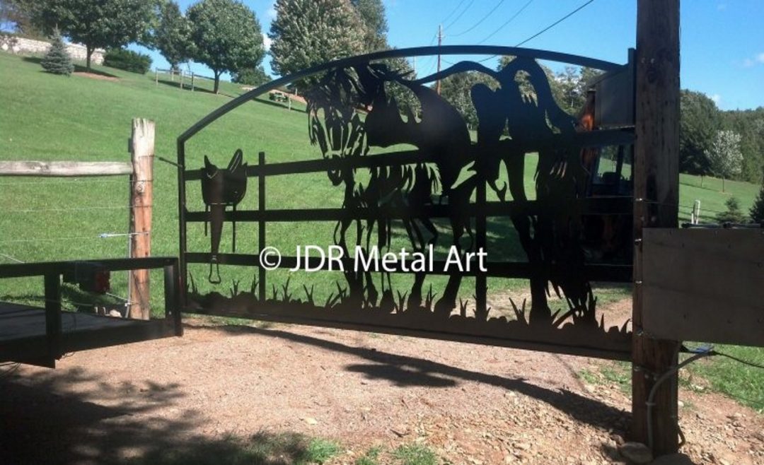 Custom Farm Mare Foal Driveway Gate Design By Jdr Metal Art