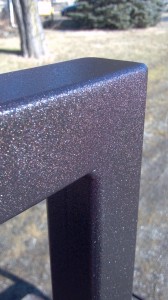 Oil rubbed bronze paint finish on driveway gate