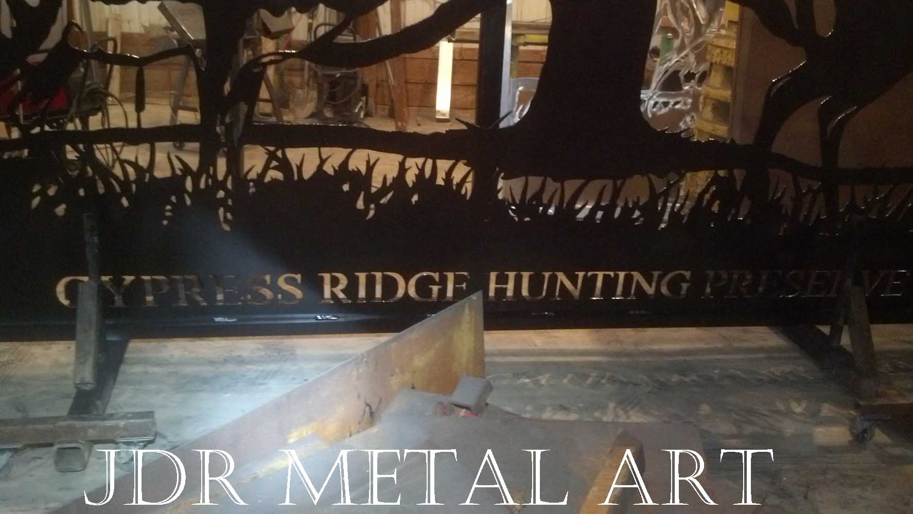 Gate lettering for Cypress Ridge Hunting Preserve in Florida.