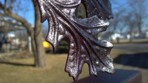 Painted oak tree gate leaf by JDR Metal Art