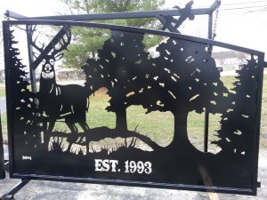 Deer driveway gate plasma cut by jdr metal art