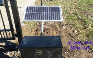Solar panel for decorative gate's automatic opener.