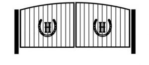 Driveway Gate with Arched Top and Pickets Steel or Aluminum