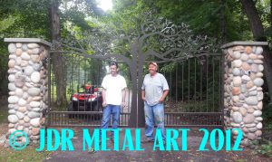 Oak Tree Driveway Gates Plasma Cut by JDR Metal Art
