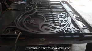 Driveway gate ideas for wrought iron gate by JDR Metal Art.