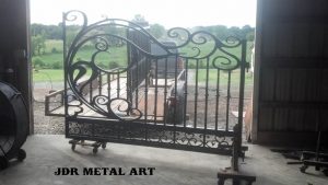 Wrought iron driveway gate