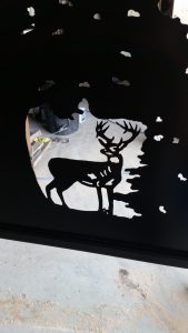 Deer silhouette for custom entry gate.