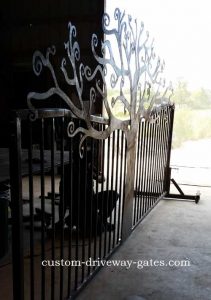 driveway gate curly tree design rusty by jdr metal art