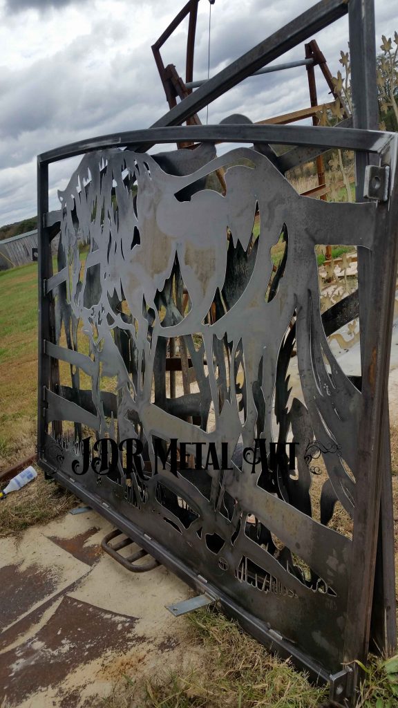 Ranch gates before sandblast and powder coat. 