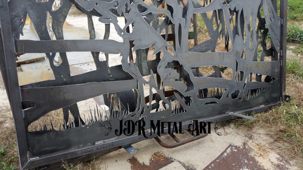 Ranch Gate with Dog Silhouette by JDR Metal Art 2020