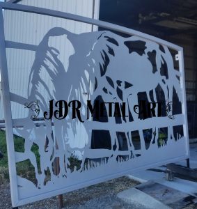 Texas Ranch Gates with Horses JDR Metal Art 2020