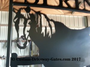 Horse themed western ranch gate by jdr metals