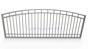 10 foot driveway gate single swing arched with pickets
