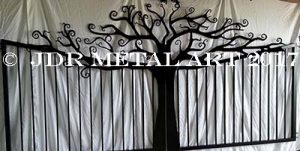 Ornamental tree design for custom gate.
