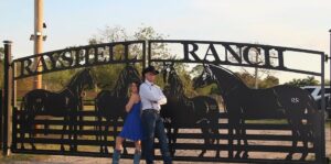 Aluminum driveway gates custom made for Palm Beach County event center called Rayshell Ranch, near Loxahatchee.