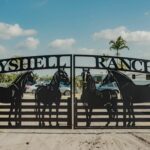 Palm Beach County aluminum driveway gates custom designed by JDR Metal Art for Rayshell Ranch event center.