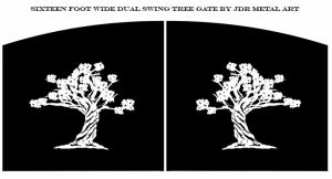 Privacy Driveway Gate Tree Design by JDR Metal Art 2018 e1585938622489
