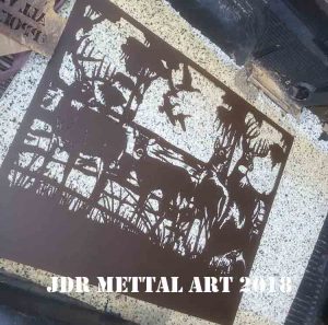 Metal sign by JDR Metal Art whitetail swamp theme