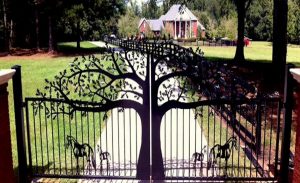 Atlanta ornamental horses and oak tree driveway gates by jdr metal art e1465619741344 unsmushed 1