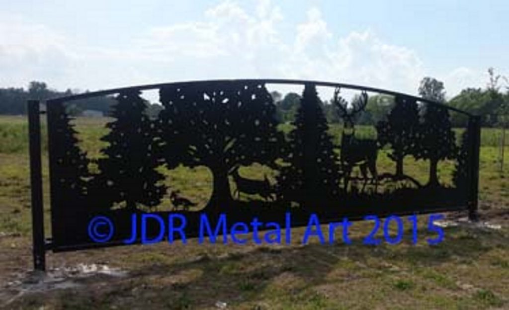 Gates after installed in a field.