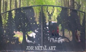 Custom driveway gates plasma cut deer trees ornamental by jdr metal art e1465574868274 unsmushed Copy