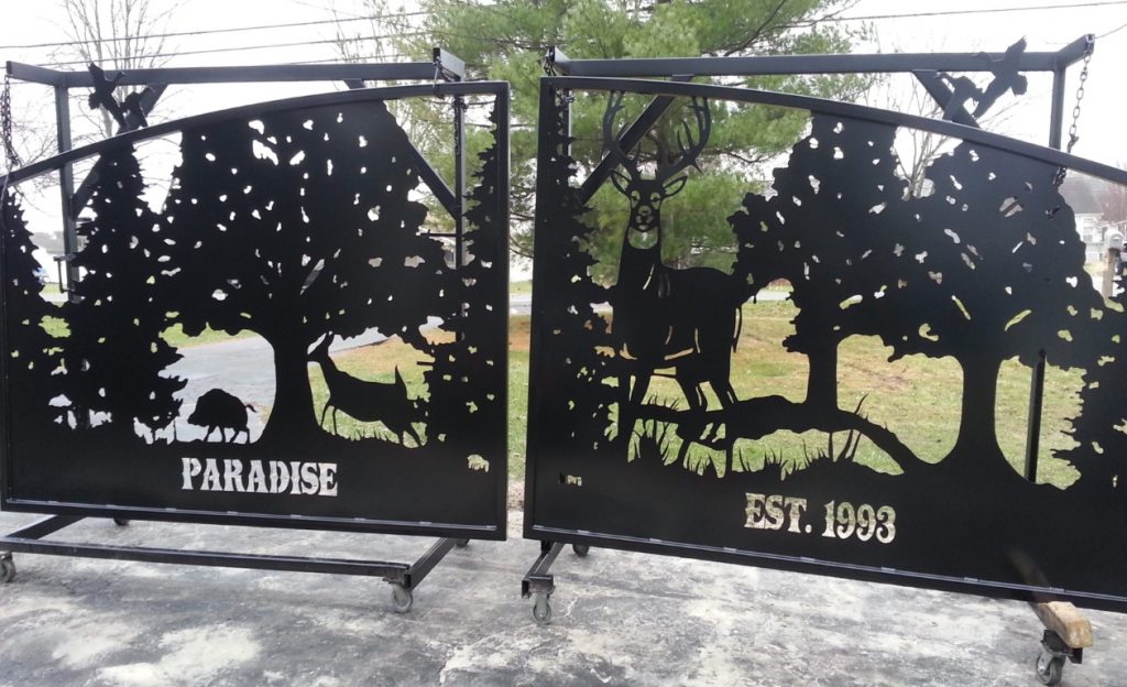 Driveway-Gate-Design-Whitetail-Deer-Boar-Duck-Custom-Lettering-Plasma ...