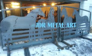 Wrought Iron Horse Gate by JDR Metal Art unsmushed