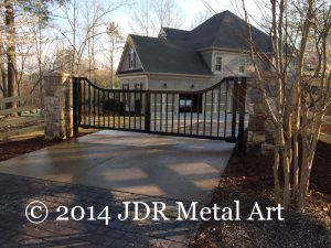 Atlanta driveway gate design by JDR Metal Art.
