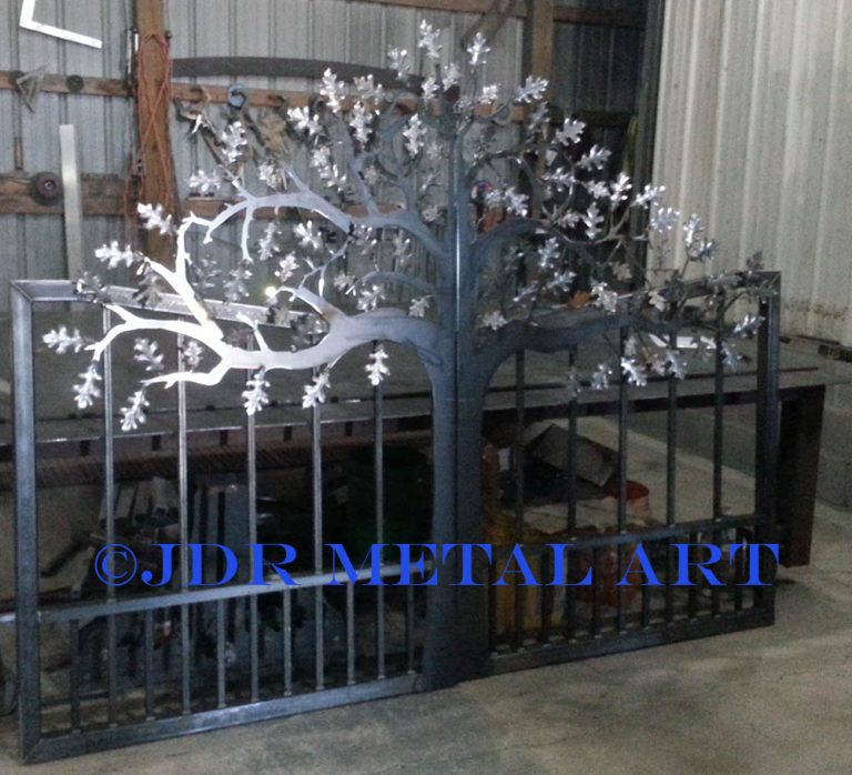 Oak Tree Walkway Gate Custom Driveway Gates By JDR Metal Art