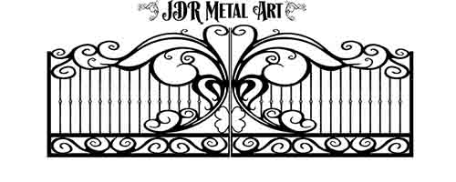 Custom design for driveway gates by JDR Metal Art created for Charleston property.
