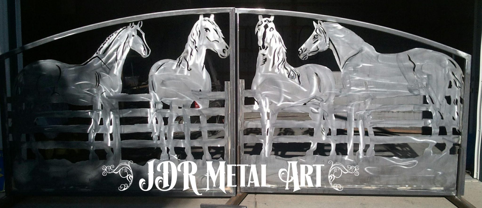 Horse Themed Driveway Gate Designs - JDR Metal Art - Aluminum Steel & Iron