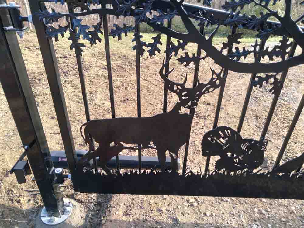 Best Custom Ranch Gates - Elegant 12' Oak Tree With Whitetail Deer