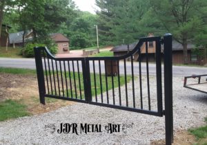 Driveway gates near cabins and road in the beautiful Hocking Hills, Ohio.