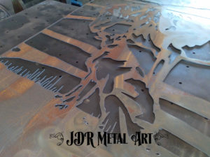 Plasma cut artistic driveway gate panel