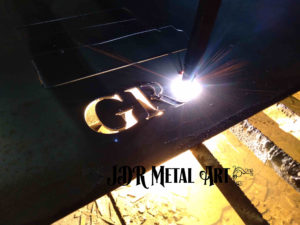 Plasma cutting steel gate lettering