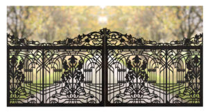 Traditional wrought iron style aluminum gate Florida Fort Myers