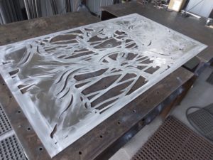 Laser cut aluminum gate