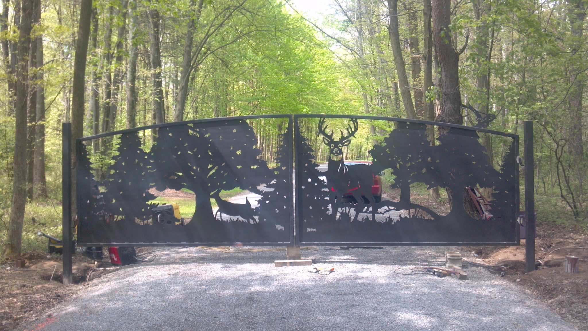 Driveway Gates Decorative Plasma Cut By JDR Metal Art Whitetail Deer ...