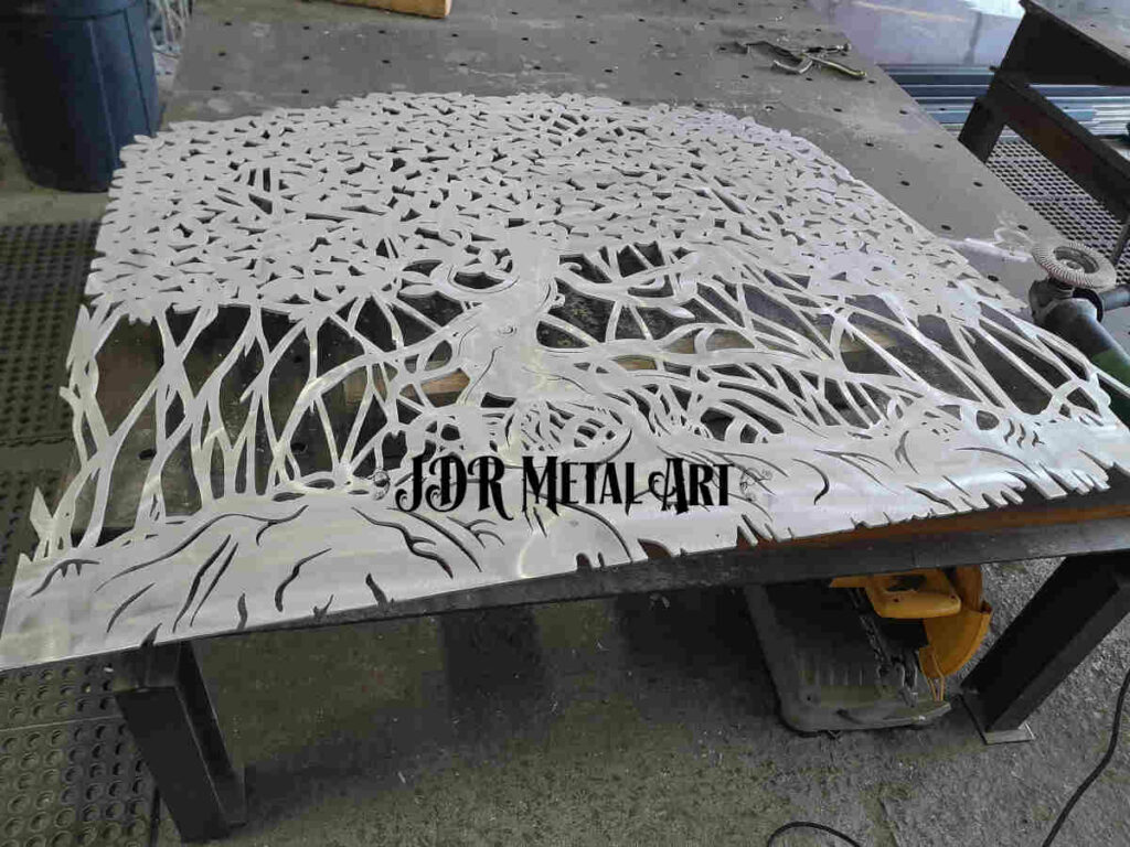 Aluminum mangrove tree metal art plasma cut by JDR Metal Art.