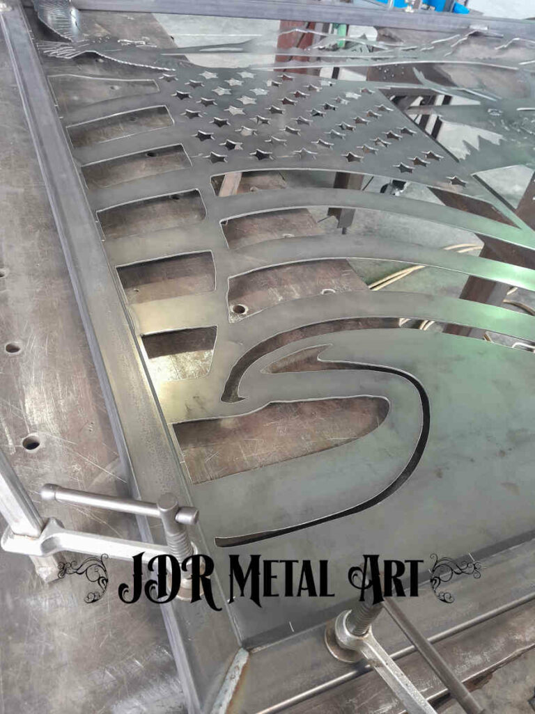 American Flag Themed Steel Driveway Gate | Custom Driveway Gates By JDR ...