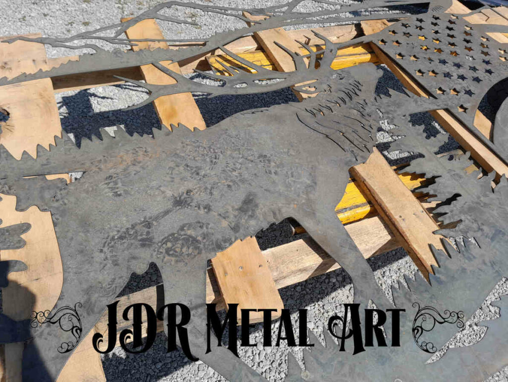 Driveway Gates New Mexico Elk Plasma Cut 2 JDR Metal Art Ranch Gate