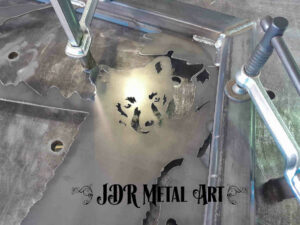 customized driveway gate with bear silhouette steel by jdr metal art