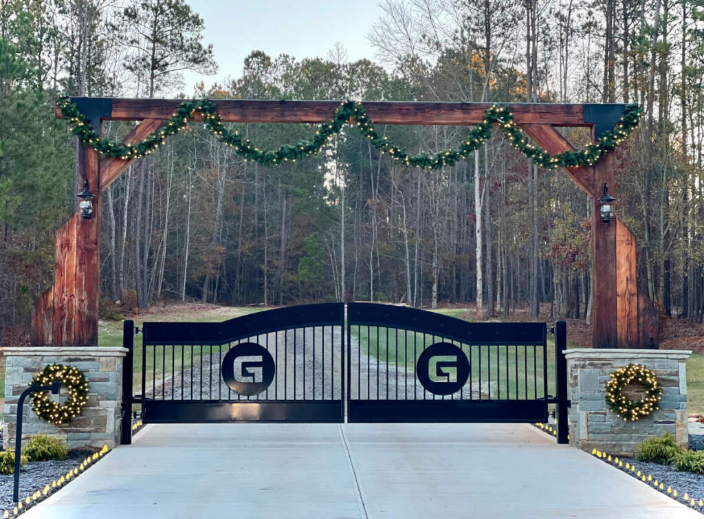 Atlanta custom driveway gates near Jackson Georgia, built by JDR Metal Art