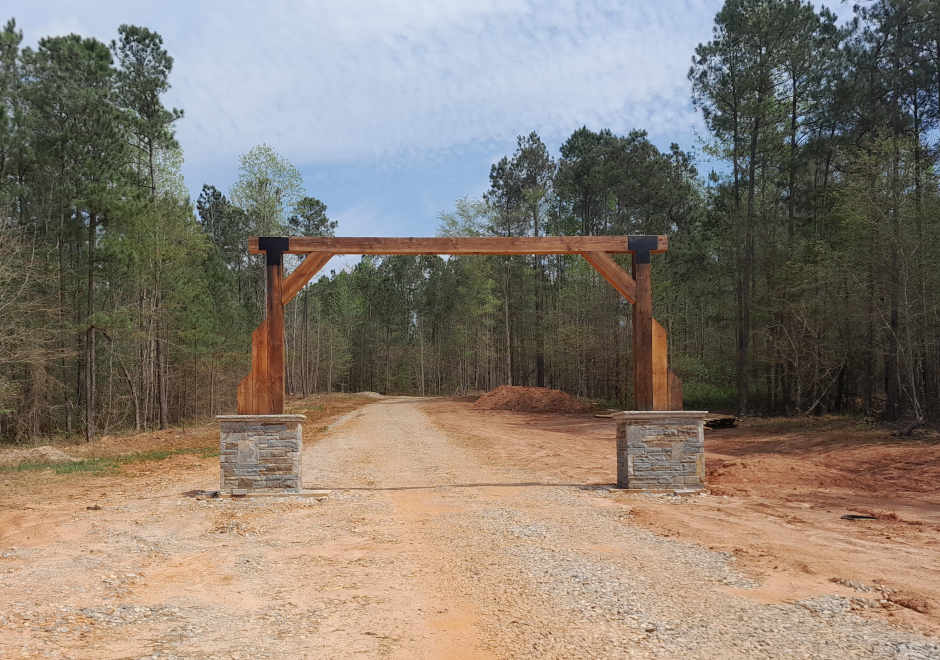 Atlanta driveway gate timber entrance