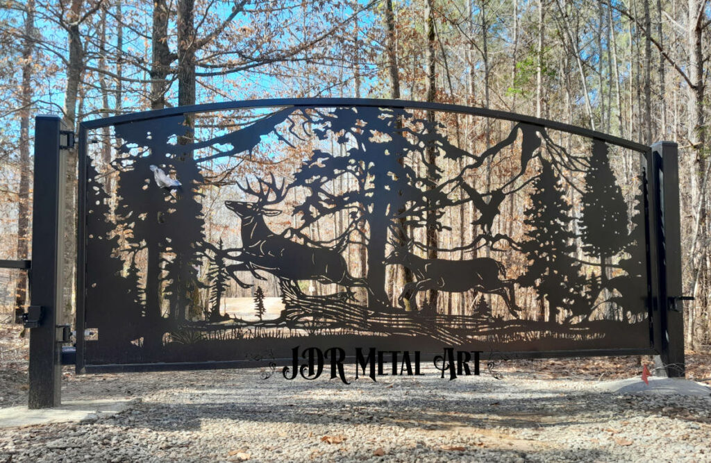 North Atlanta Driveway Gates | Custom Wildlife Art Gate 8 Columbus Georgia driveway gates by JDR Metal Art