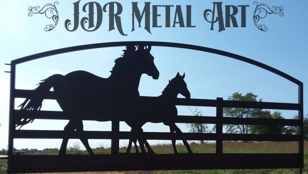 North Atlanta Driveway Gates | Custom Wildlife Art Gate 6 horse design driveway gate