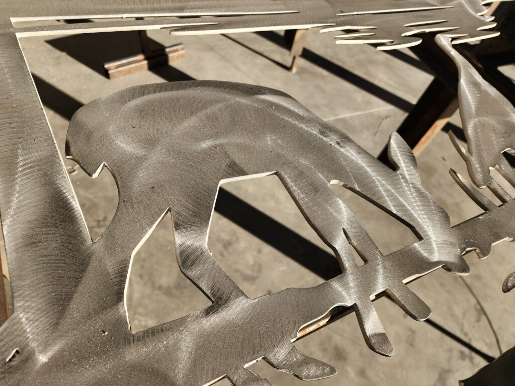 Aluminum deer fawn for wildlife gate