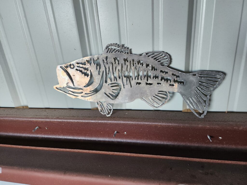 Aluminum fish silhouette plasma cut