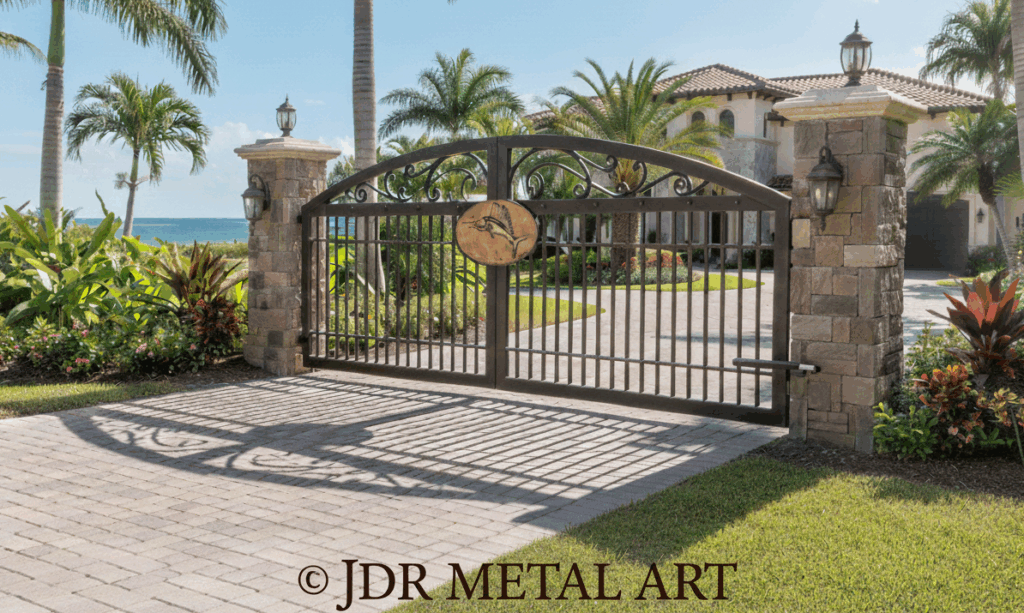 Wrought Iron Driveway Gate for Palm Beach Florida Residence