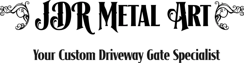 Custom Driveway Gates by JDR Metal Art | Aluminum Steel Wrought Iron & Cedar | Driveway Gates for Homes Farms Ranches & Estates 1 JDR Metal Art Logo